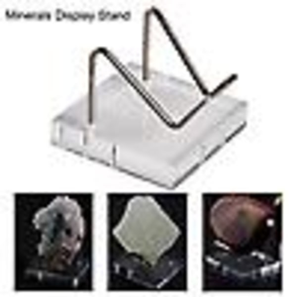 2 stycken Mineral Crystal Display Stand Exemplar Grov stenbas A