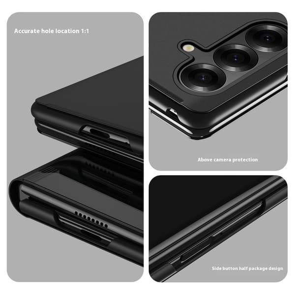 Samsung Z Fold7 Clear View Pung Etui - Sort Svart black