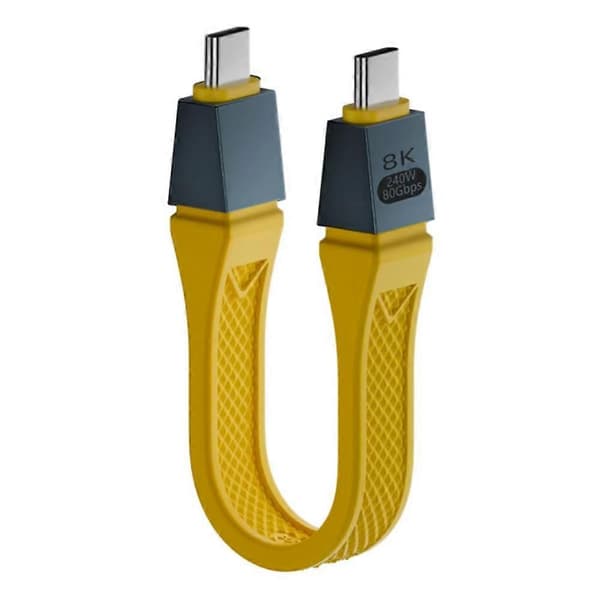 240W 8K 80Gbps USB-C / Type-C - USB-C / Type-C Thunderbolt 5 -täystoiminnallinen FPC-kaapeli datakaapeli Yellow