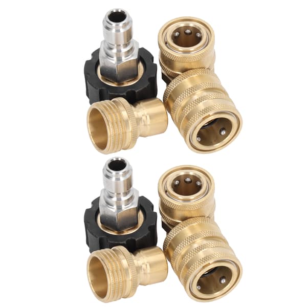 8PCS Högtryckstvätt Adapter Kit Snabbkoppling Metallkopplingar för Biltvätt