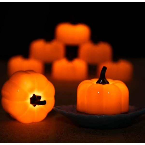 Halloween simulering LED gresskar elektronisk stearinlys D