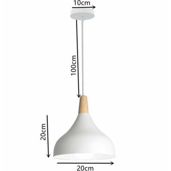 Creative Simple Pendellampe E27 Innendørsbelysning Lysekrone Suspensjon Soverom Stue (Hvit) - Hvit