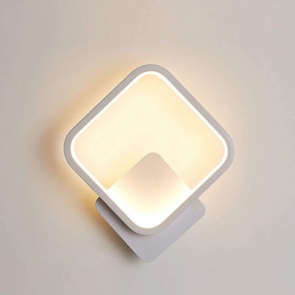 302 kvadrat 30*25CM varmljus vit ram sovrum sängbord led vägglampa enkelt mode moderna runda personlighetslampor, f