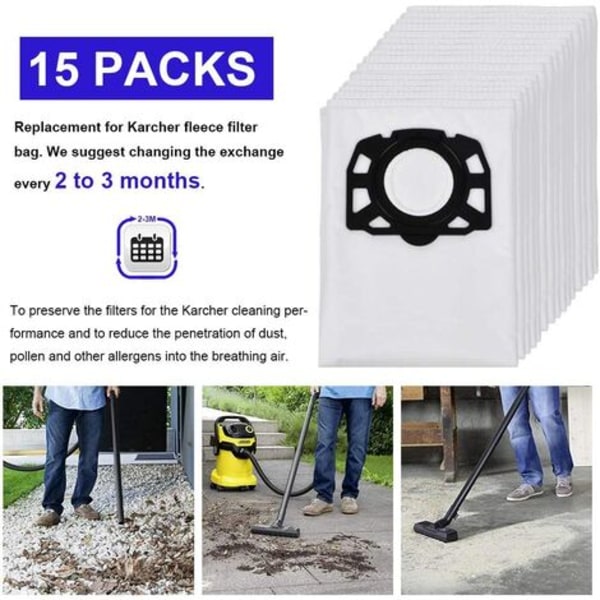 Kärcher Accessory vanusuodatinpussi WD 4, WD 5, MV5 MV6 märkä- ja kuivamonitoimipölynimureille 6 kpl