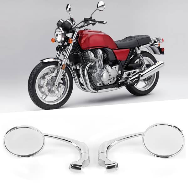 Runda Backspeglar Galvaniserad Styrsidospegel 8mm 10mm Gängad Motorcykelmodifiering