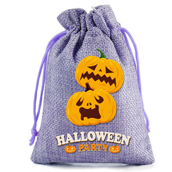 2024 Ny Halloween Linned Trækpose Trækpose Opbevaringstaske Fødselsdagsfest Børnegavepose Slikpose Light purple 10*14cm