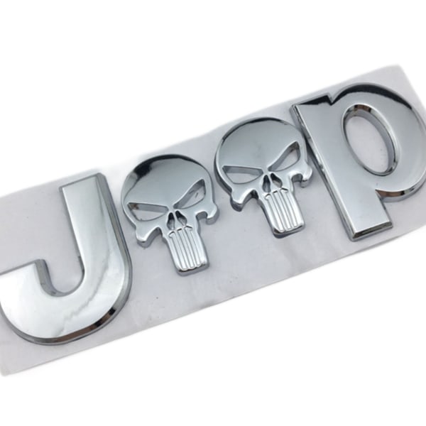 Passer for Jeep Punisher billogo bil klistremerke bil klistremerke bil klistremerke (sølv)