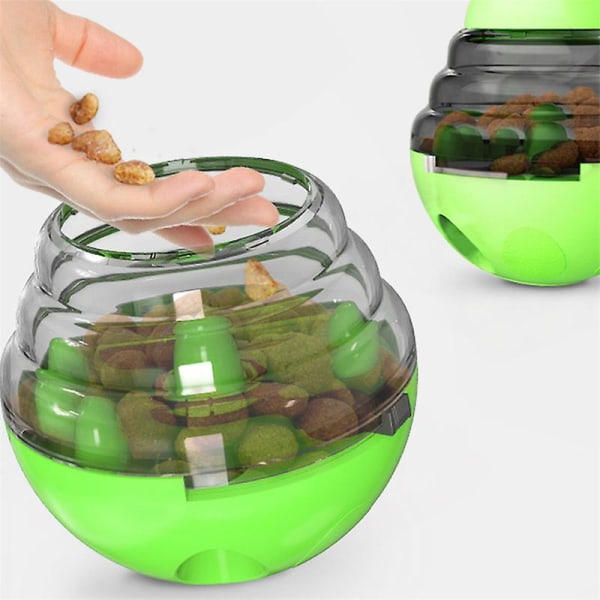 Pet Tumbler Interactive Toy, Dog Shaking Food Leak Ball GREEN