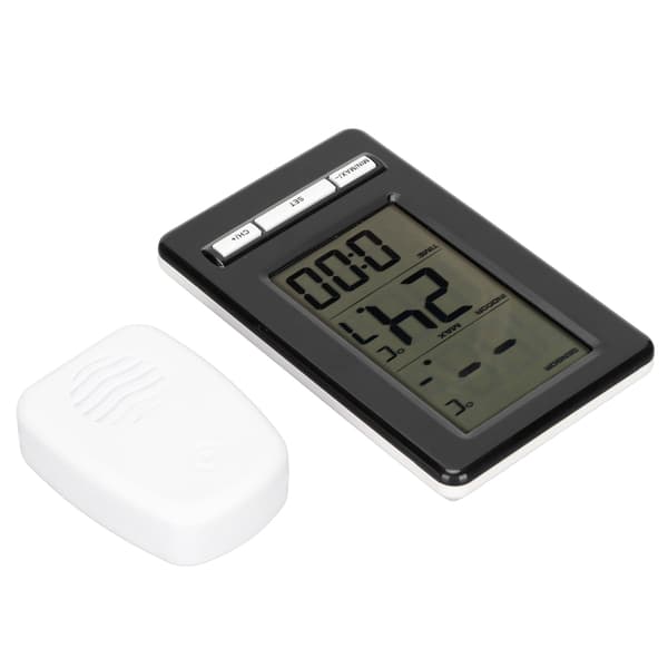 Trådlös Elektronisk Termometer Inomhus Utomhus Hem Digital Väderstation Klockdisplay Elektronisk Termometer