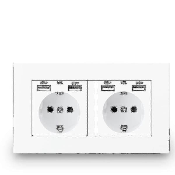 16a USB-uttag - Dubbel Ram Vägguttag