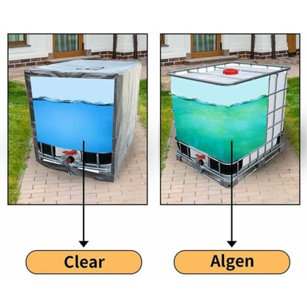 IBC Beskyttelsesdæksel til 1000 l vandtank, beskyttelsesdæksel til IBC-tank, regnvandsbeholder (sort), 120×100×116, (Tank Ab