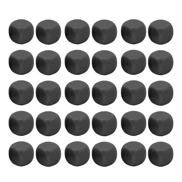 30st roliga tomma tärningar Set DIY Pussel Round Corner 6-sidiga tärningar för brädspel Math Learning Black