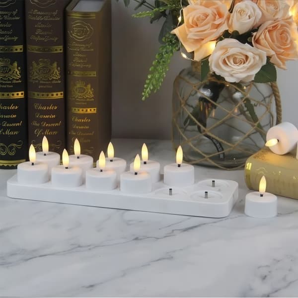 Varmelys Oppladbare - LED Lys med Fjernkontroll & Timer 280 6-Pack