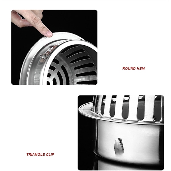 304 rostfritt stål plug-in konvex golvbrunn, golvbrunn som motverkar igensättning, stor deplacement (160 mm) förtjockad utomhus rund golvbrunn,