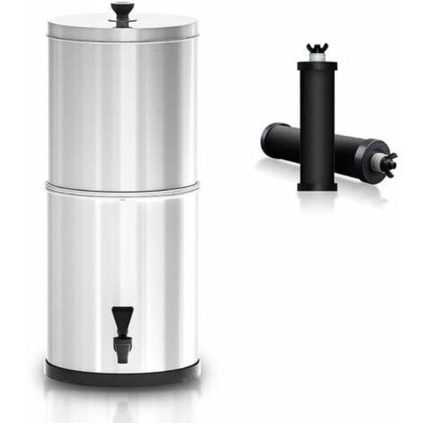Gravity vannfiltreringssystem (med patron), vannfiltreringsbøtte, nødberedskap for familiecamping og