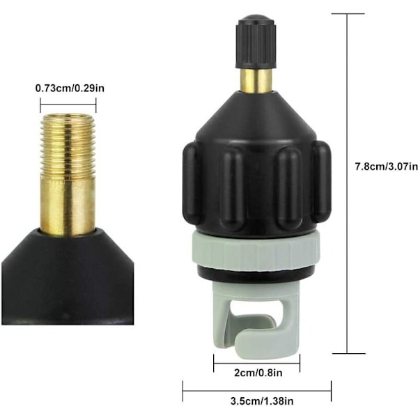 Kajakpumpadapter Uppblåsningsmunstycke Kompressortillbehör Uppblåsningsmaskinvara för uppblåsbar SUP-paddelbåt Uppblåsbar Kaya