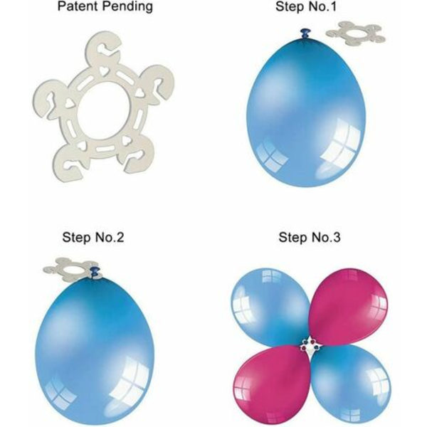 Ballonclips (120 styk), ballonforbindelser til dekoration af ballonbuer, ballonstangbeslag og ballonblomster