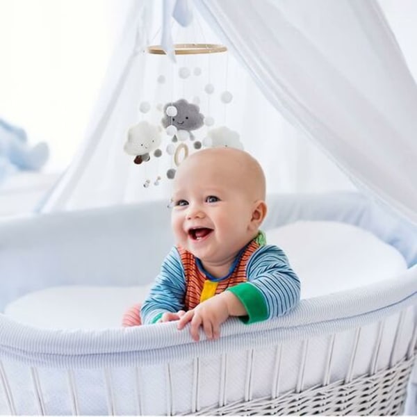 Crib Mobile Wind Chime Safety Crib Mobile Pendant Wind Chime grå