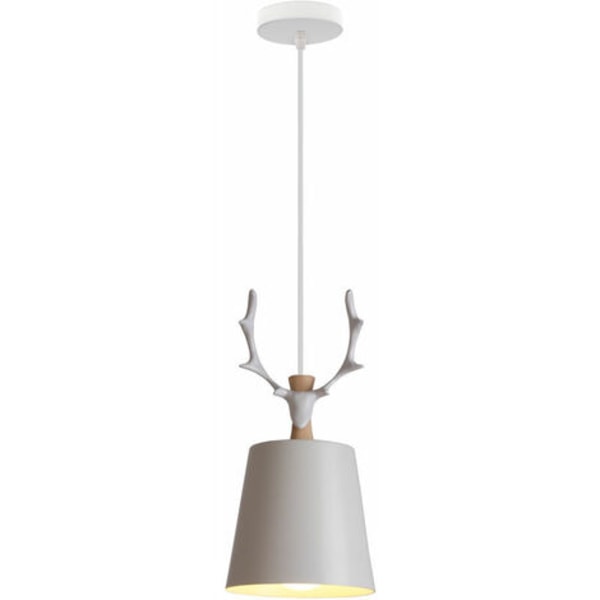 Modern minimalistisk trä smidesjärn hängande ljuskrona E27 dekorativ kreativ ljuskrona - vit