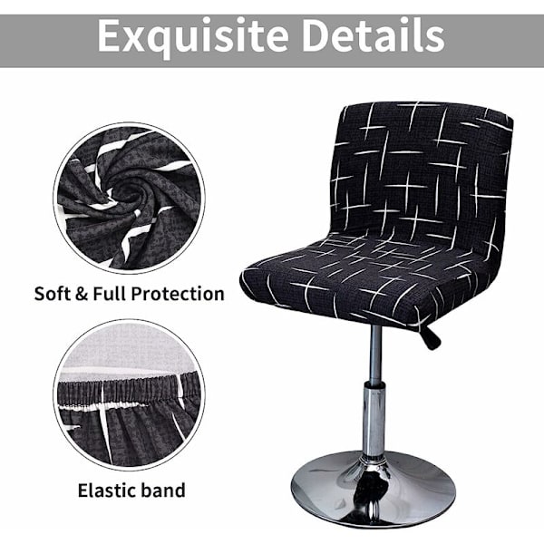 2stk Wishing Bar Stol Elastisk Stoltrekk Front Office Sete Lavrygg Stoltrekk Trekk