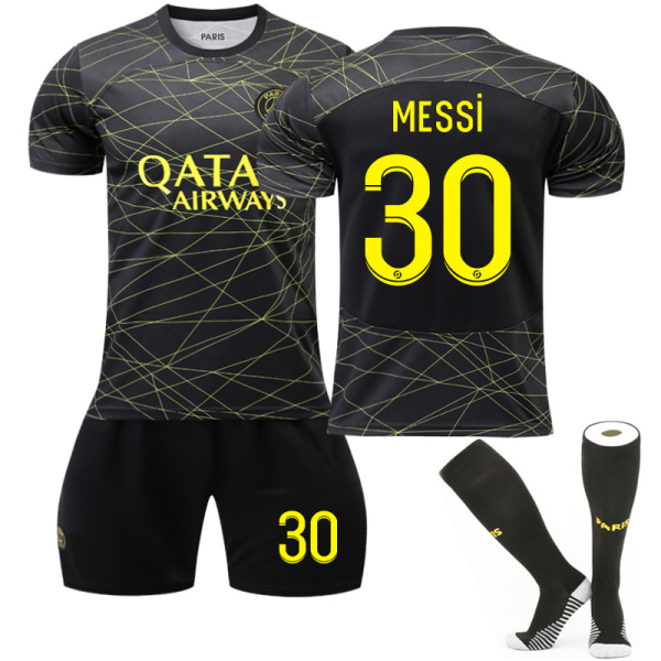 Fodboldsæt Fodboldtrøje Trænings-T-shirt til Messi nr. 30 kids 24(130-140cm)