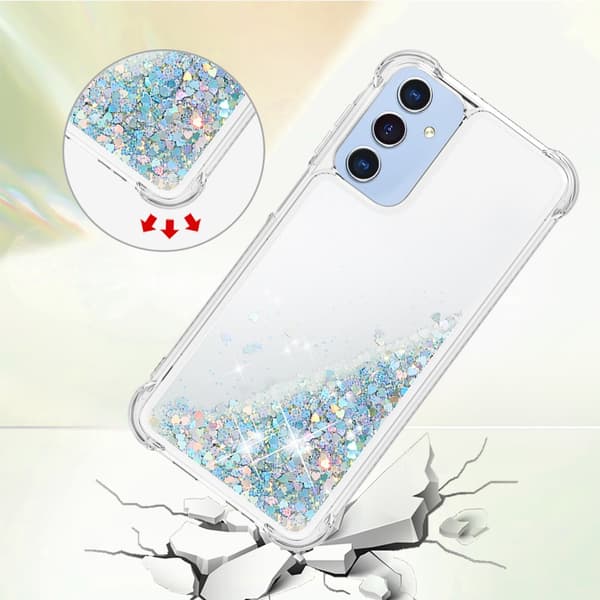 Samsung A17 Kvicksand Glitter Cover - Sølv Silver silver