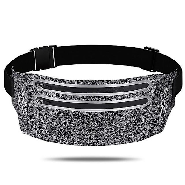 Vattentät slimmad midjeväska Dubbel dragkedja Sport löpartelefon Camouflage gray