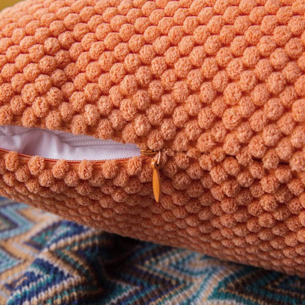 Sett med 2 ananas pellet putetrekk Myke solide dekorative firkantede putetrekk Puter for sofa soverom bil 16"x16", 40x40cm oransje,