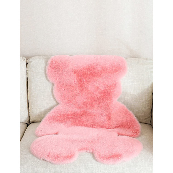 Fluffig matta, mjuk tecknad djurplyschmatta, halkfri dekorativ golvmatta (rosa, 75 * 105 cm),