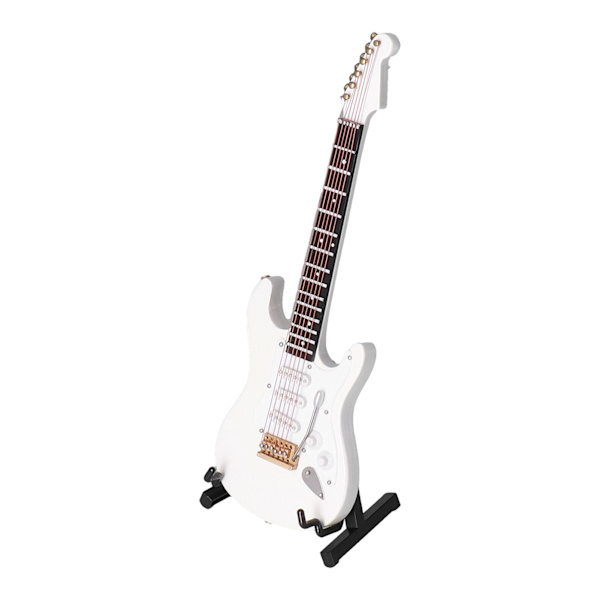 VIT Elbasguitar Model Mini Dukkehus Ornament med Stativ