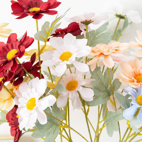 Simulering af blomstersimulering 6 hoveder polsk krysantemum (H194 Abrikosfarve) til dekoration af hjem og have