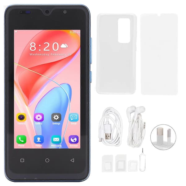 4,66\" Android-telefon: 1 GB RAM, 8 GB ROM, dubbla SIM, 128 GB utbyggbart, HD-kameror