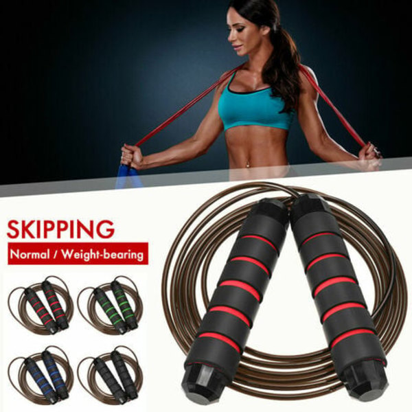 Kugleleje Speed ​​Jump Rope Sport Sjippetov Indendørs udendørs fitnessudstyr (sort, kuglelejer Speed ​​Rope)