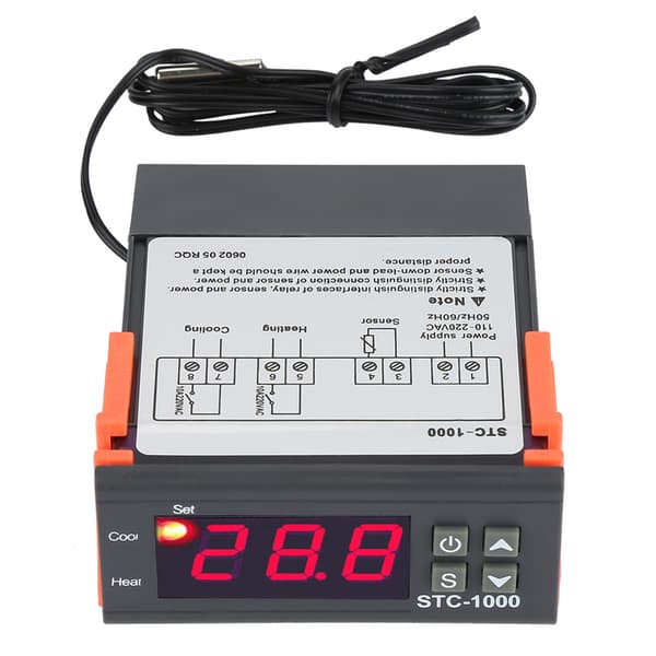 Elektrisk termostatstyrning med temperatursensor 110V till 220V