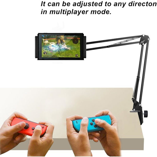 Stativ för tablettarm, Nintendo Switch-ställ med robust aluminiumarm för iPad, iPad air, iPhoneX, iPhone 8/7, Samsung Galaxy