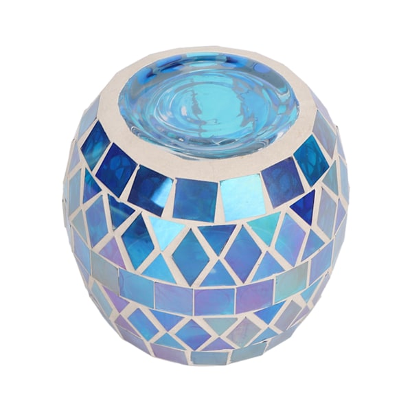 HT Lila Blå Mosaik Glas Ljusstake: En Romantisk DIY Doftljuskopp Tealight Stativ för Vardagsrum