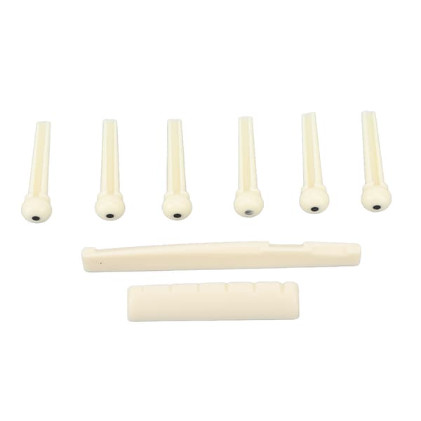 Akustisk Gitarr Stall Set Sadel Strängstift Plast Instrumenttillbehör för Spelning