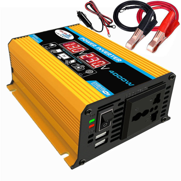 4000 W Peak Dc 12v til vekselstrøm 220v konverter biloplader inverter