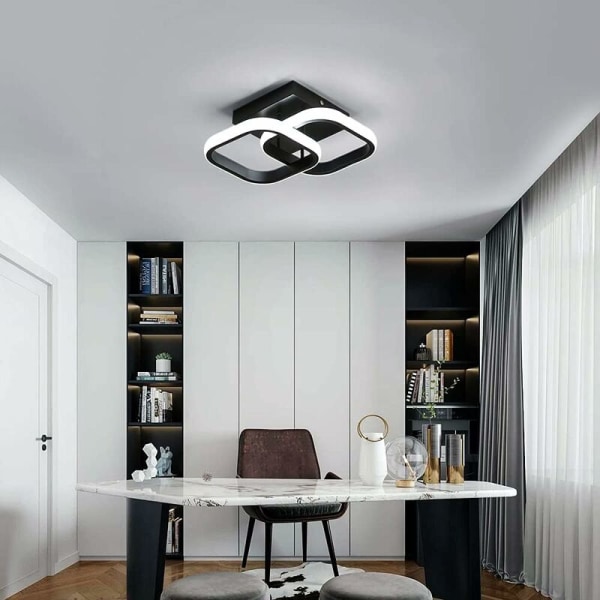 BETTE taklampa, modern 22W LED-takkrona i akryl 2 fyrkantiga lysdioder, för matsal, kök, studio, cool