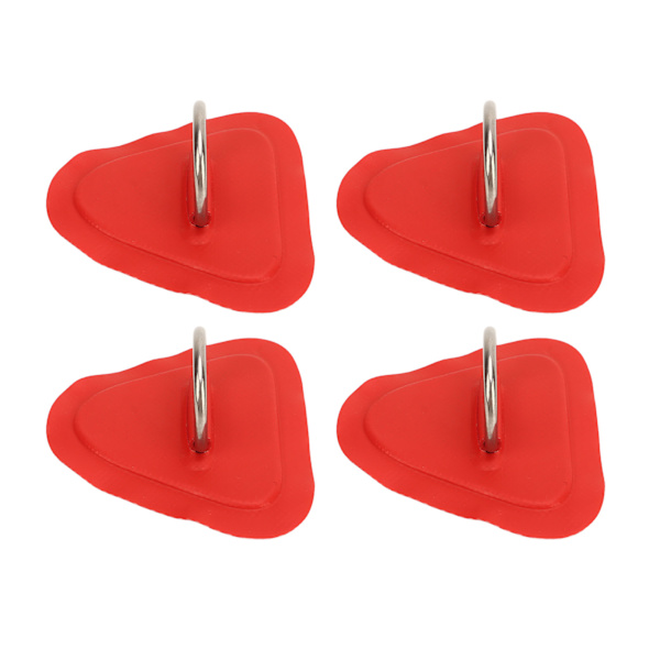 4 stk. D Ring Patch Rustfrit stål D Ring Pad til oppustelig båd Surfbræt Jolle Paddle Board Rød