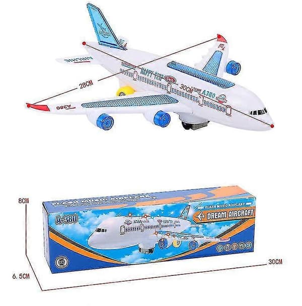 Elektrisk passasjerfly med musikklys lydleketøyfly A380 lys passasjerflyleketøy - Z