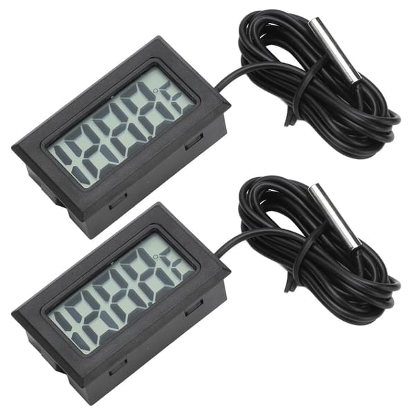 2. generations elektronisk digitalt termometer termostat temperaturmåler 2s opdatering med probe sort
