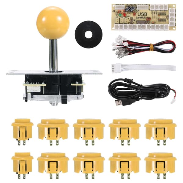 PC Joystick DIY Kit Arcade Spildele Knap ABS 5 Pin til Klassisk Gul - Gul[ht] Yellow