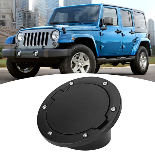 Svart ABS Bränsletanklock Jeep Wrangler JK 2007 2017 Biltillbehör