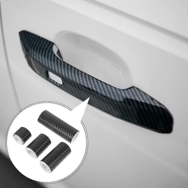 Bilkarossdekal Reflekterande Tejp för Varning 4 Rullar Svart Kolfibermaterial