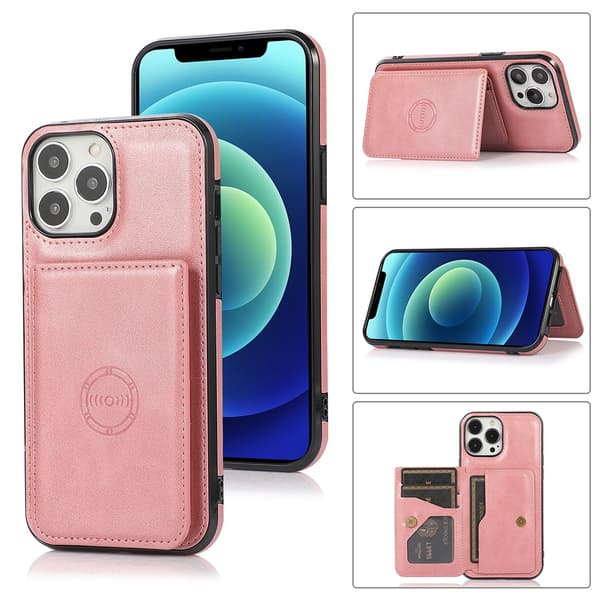 [HT]iPhone 14 Pro Max - Elegant Floveme Cover med kortholder Blå