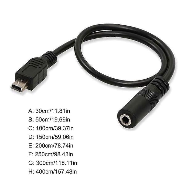 Mini-USB–3,5 mm -mikrofonikaapeli äänitykseen, sovitinkaapeli, mikrofonisovittimen johto 3 M