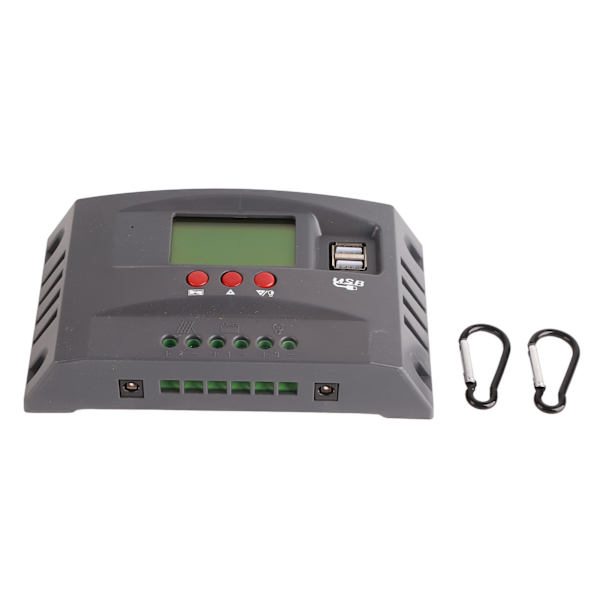 Solar Charge Controller MPPT Tracking Lading 12V 24V Automatisk tilpasning LCD-solpanelregulator med 2 DC USB 40A