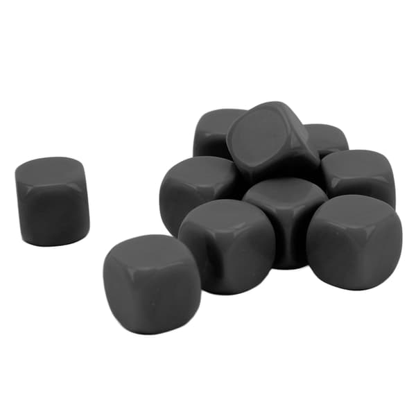 30 stk. blanke terninger sæt DIY puslespil rund hjørne 6-sidet terning til brætspil matematik læring sort