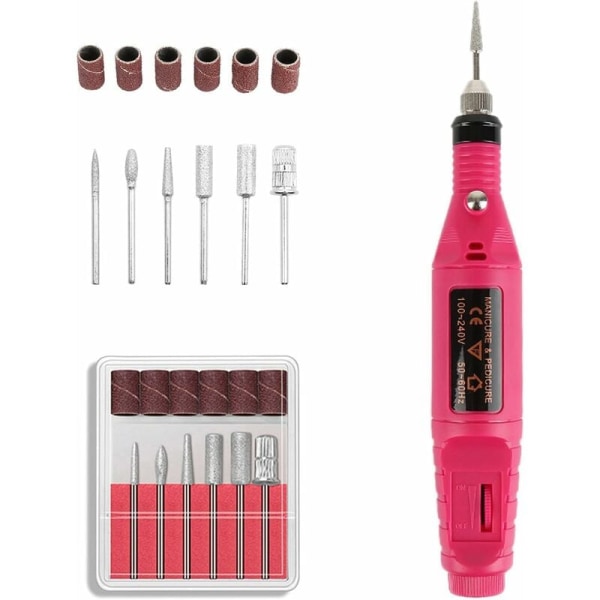 Europeisk standard - Rose Red (kartong) Nagellackare Mini Elektrisk Penna Nagelverktyg